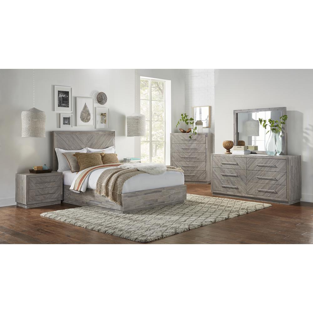 Alexandra Solid Wood Platform Bed in Rustic Latte. Picture 2