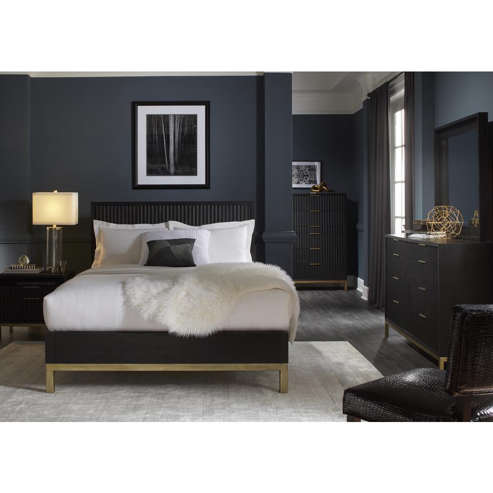 Kentfield Solid Wood Platform Bed in Black Drifted Oak. Picture 2