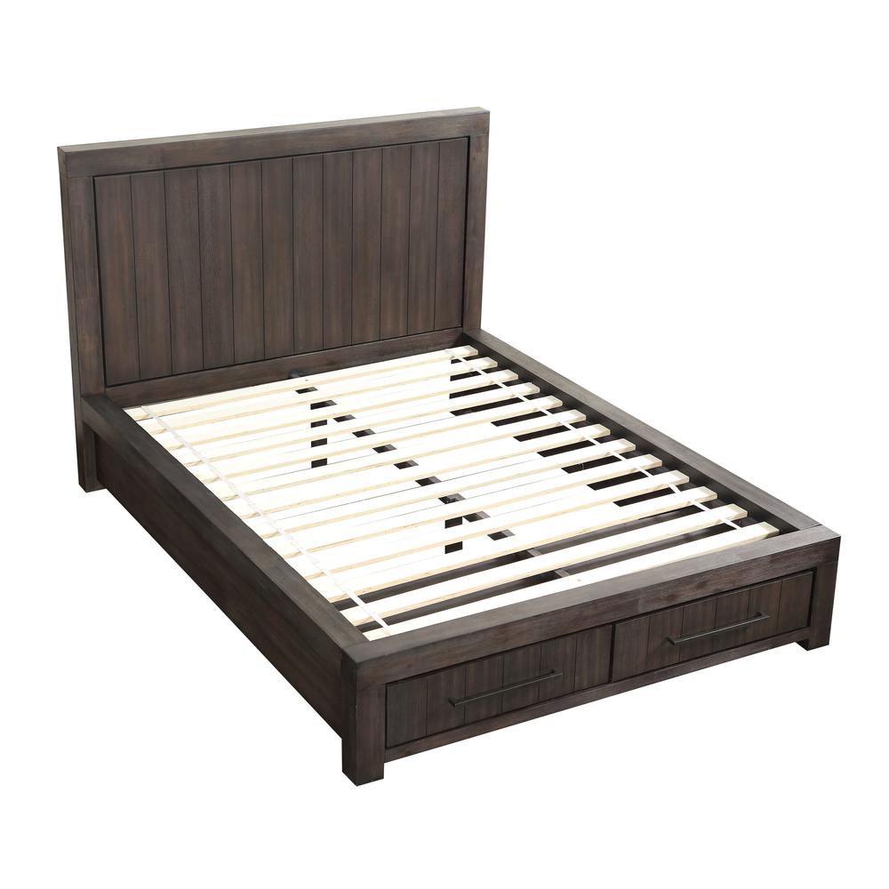 Heath Two Drawer Wood Storage Bed in Basalt Grey. Picture 5