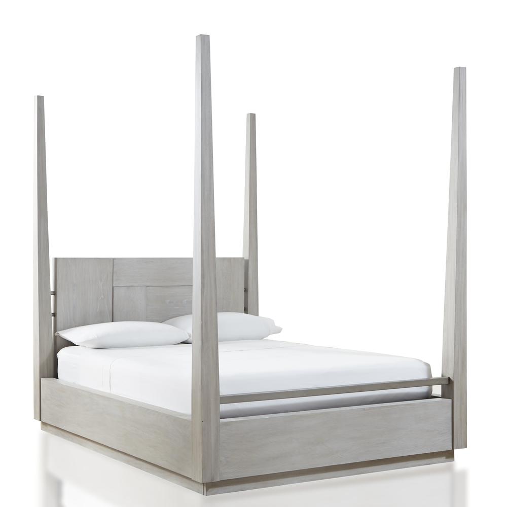 Destination Wood Poster Bed in Cotton Grey. Picture 4