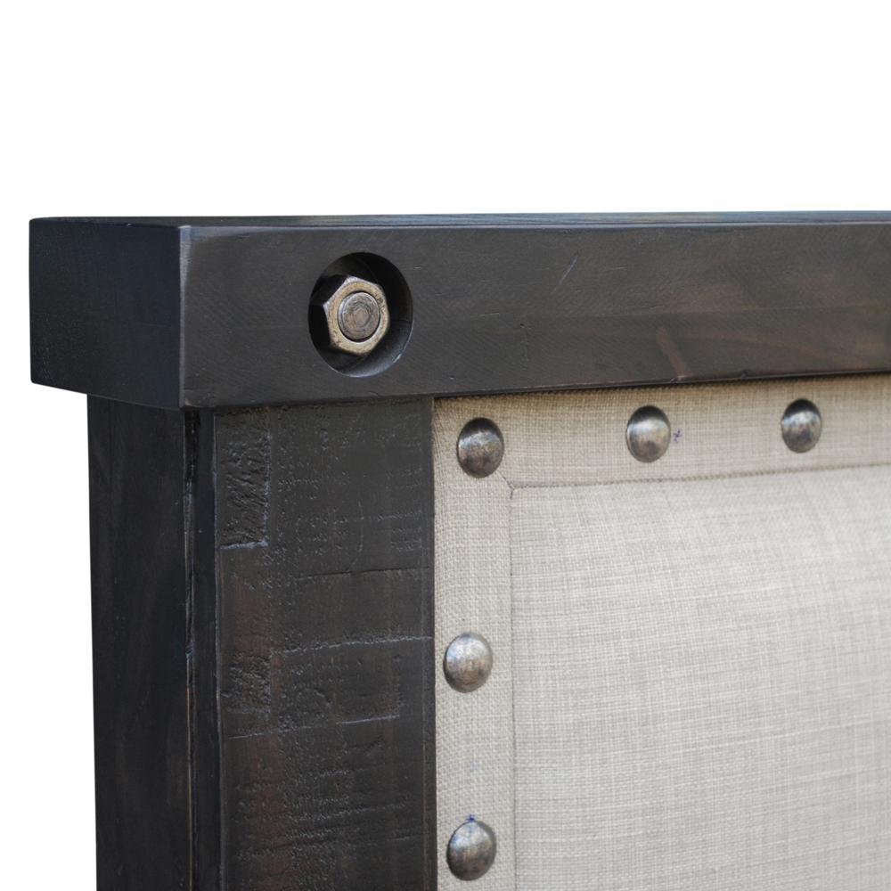 Yosemite Upholstered Wood Panel Bed in Cafe. Picture 3