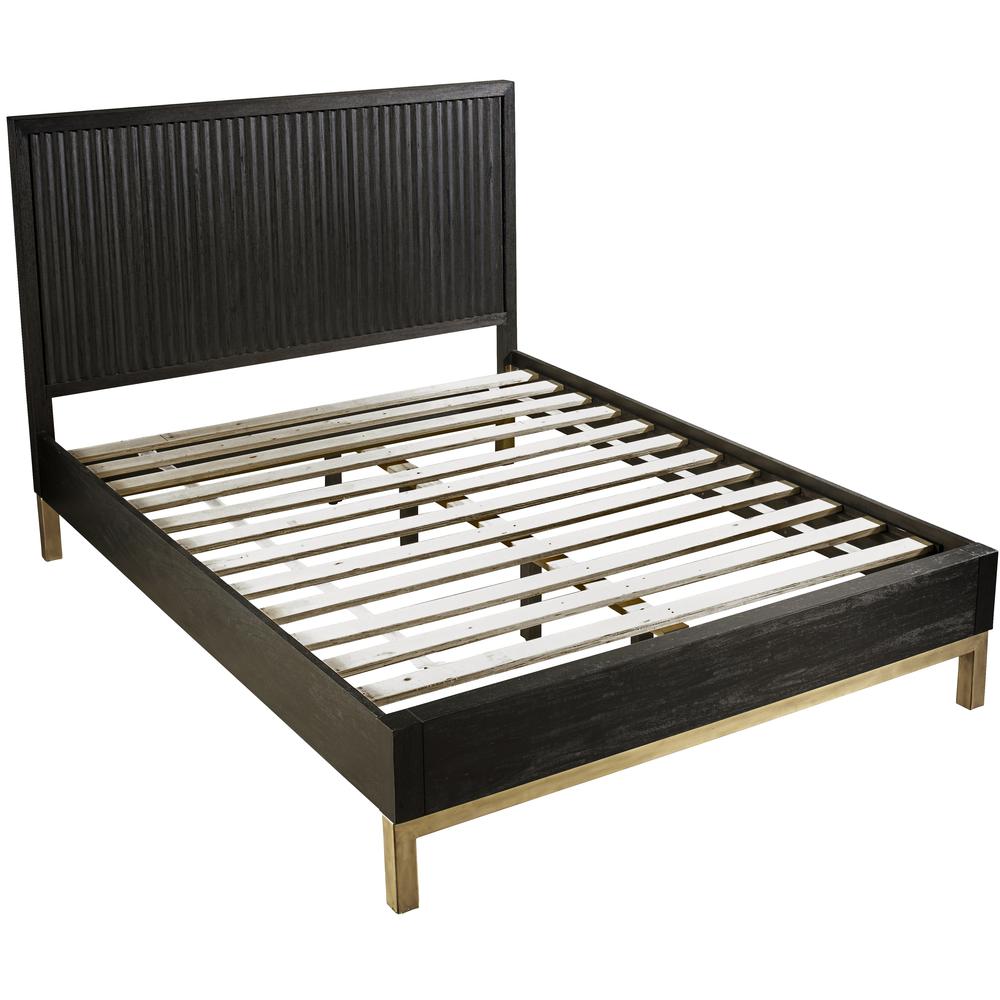 Kentfield Solid Wood Platform Bed in Black Drifted Oak. Picture 7