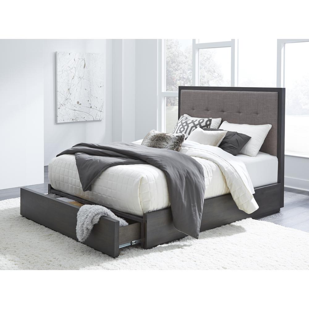 Oxford Upholstered Footboard Storage Bed in Dolphin. Picture 1