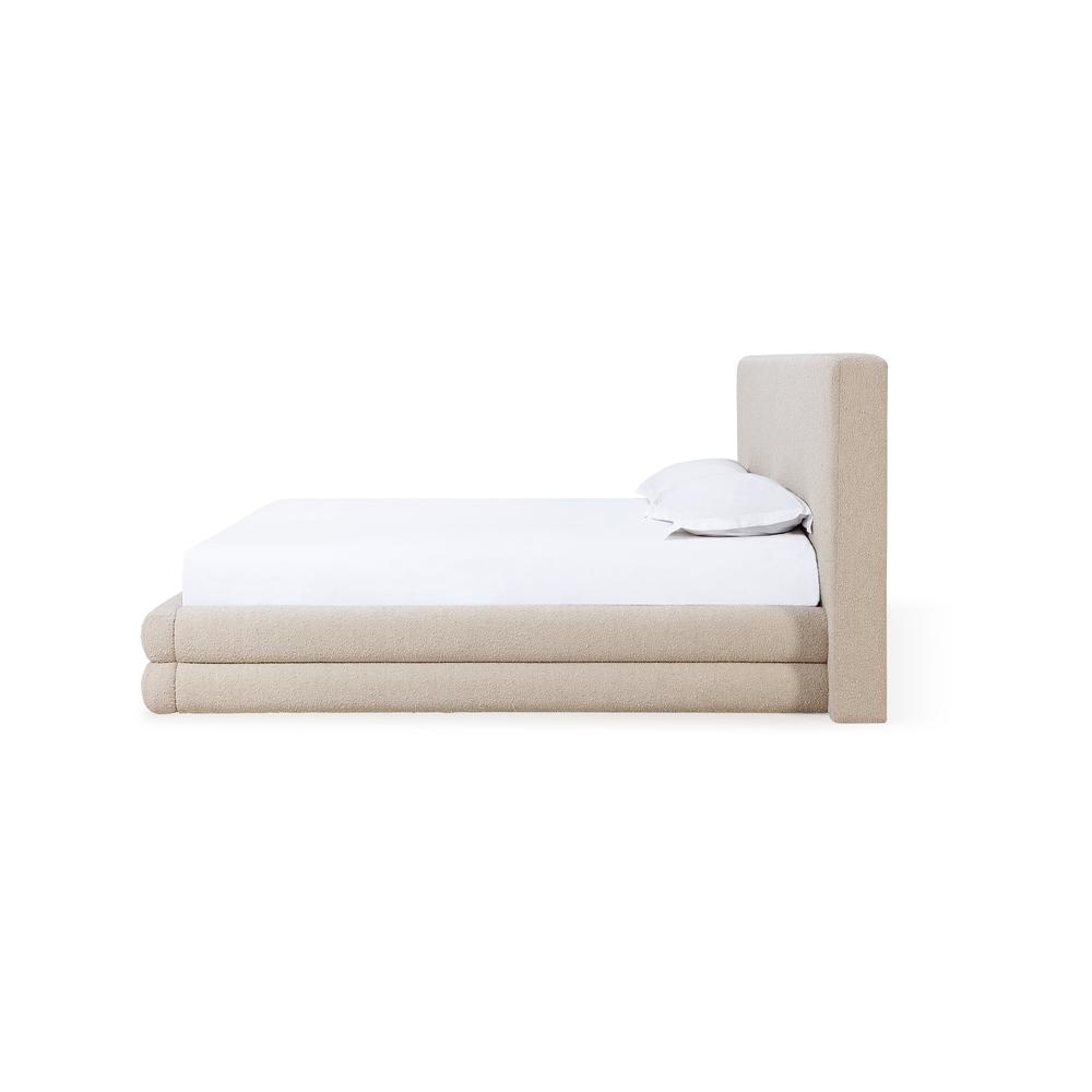 Maya Upholstered Platform Bed in Brun Boucle. Picture 3