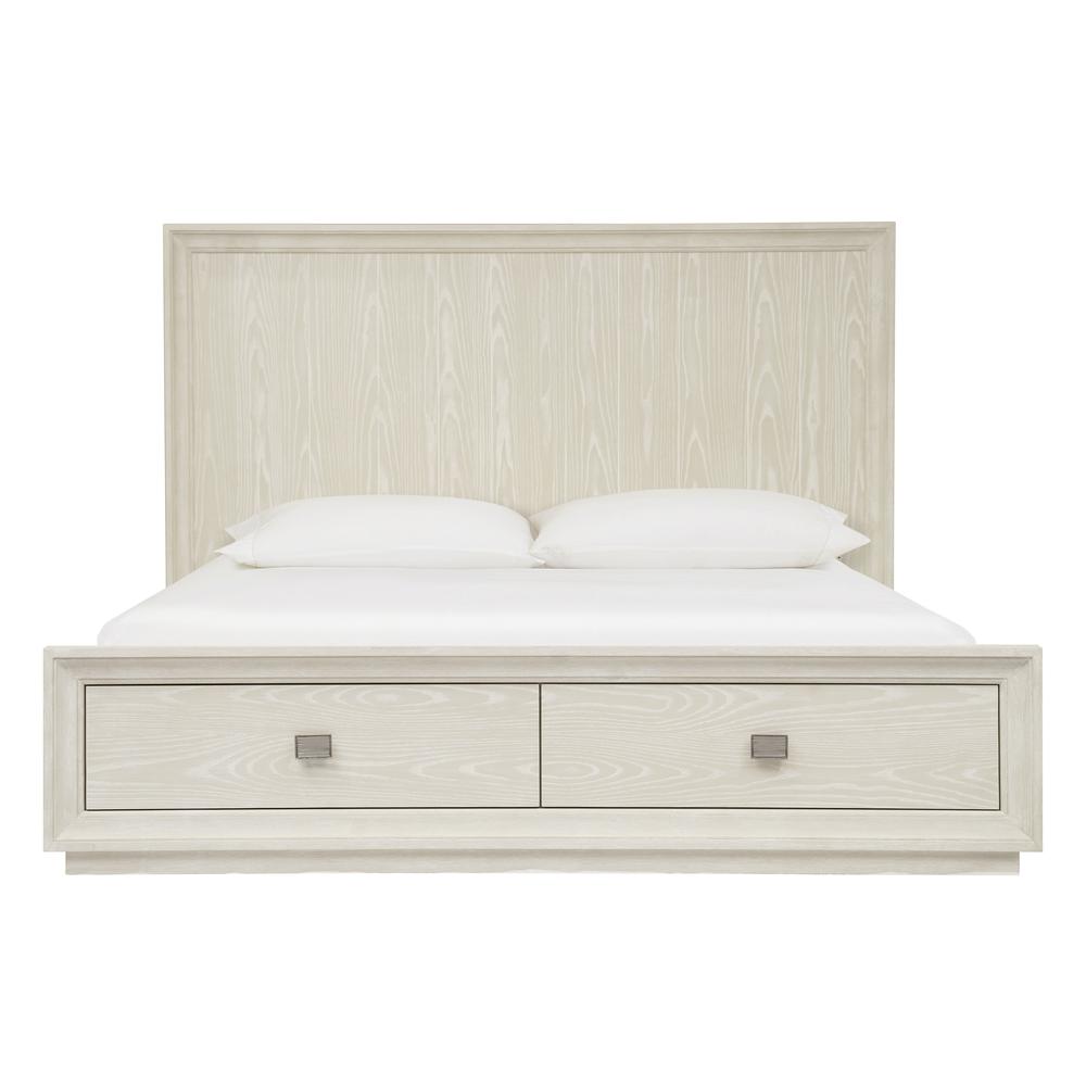 Maxime Two Drawer Footboard Storage Platform Bed In Ash. Picture 4