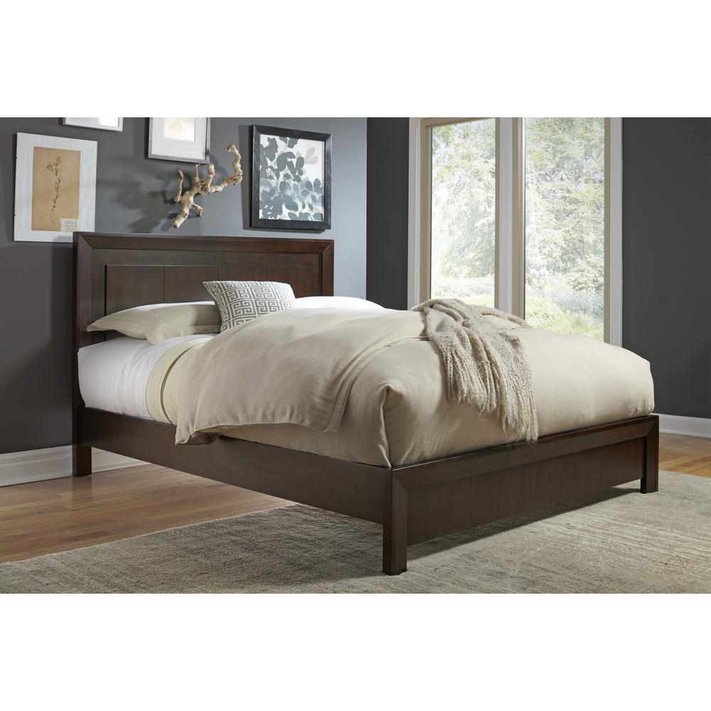 Element Wood Platform Bed in Chocolate Brown. Picture 1