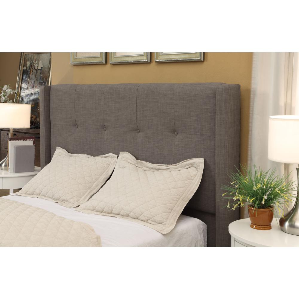 Madeleine Wingback Upholstered Headboard in Dolphin Linen. Picture 6