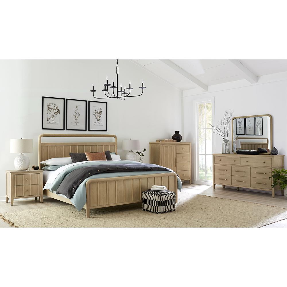 Camden Three Drawer Oak Wood Nightstand in Chai. Picture 6