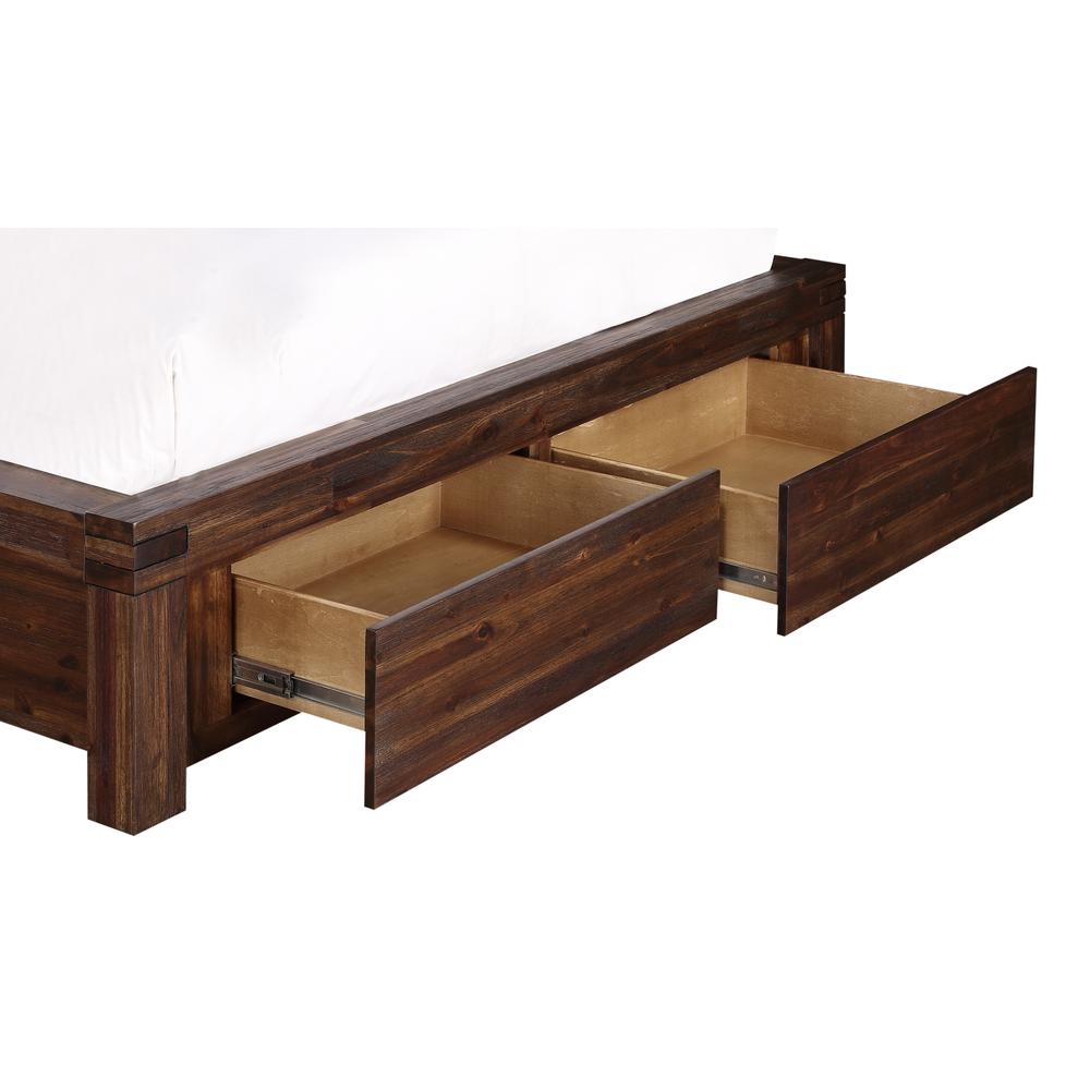 Meadow Solid Wood Footboard Storage Bed in Brick Brown. Picture 8