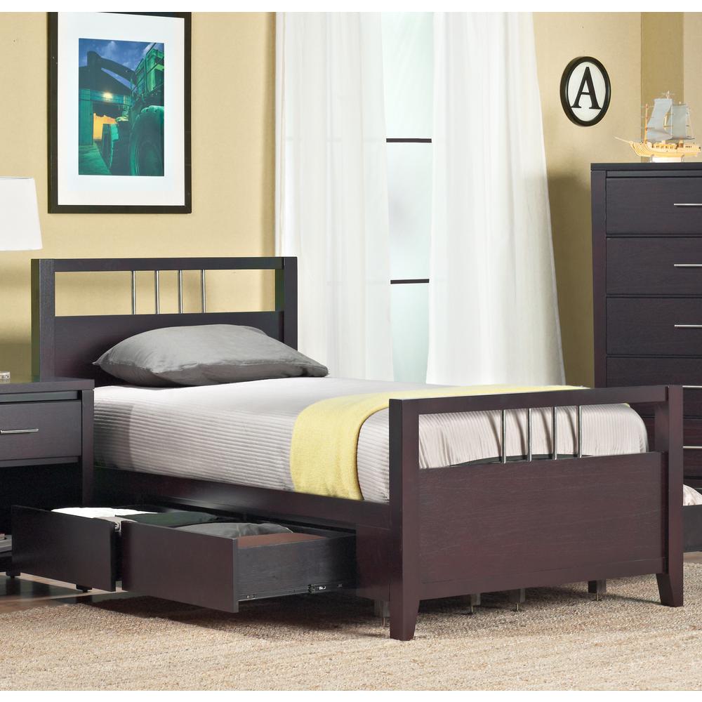 Nevis Platform Storage Bed in Espresso. Picture 2