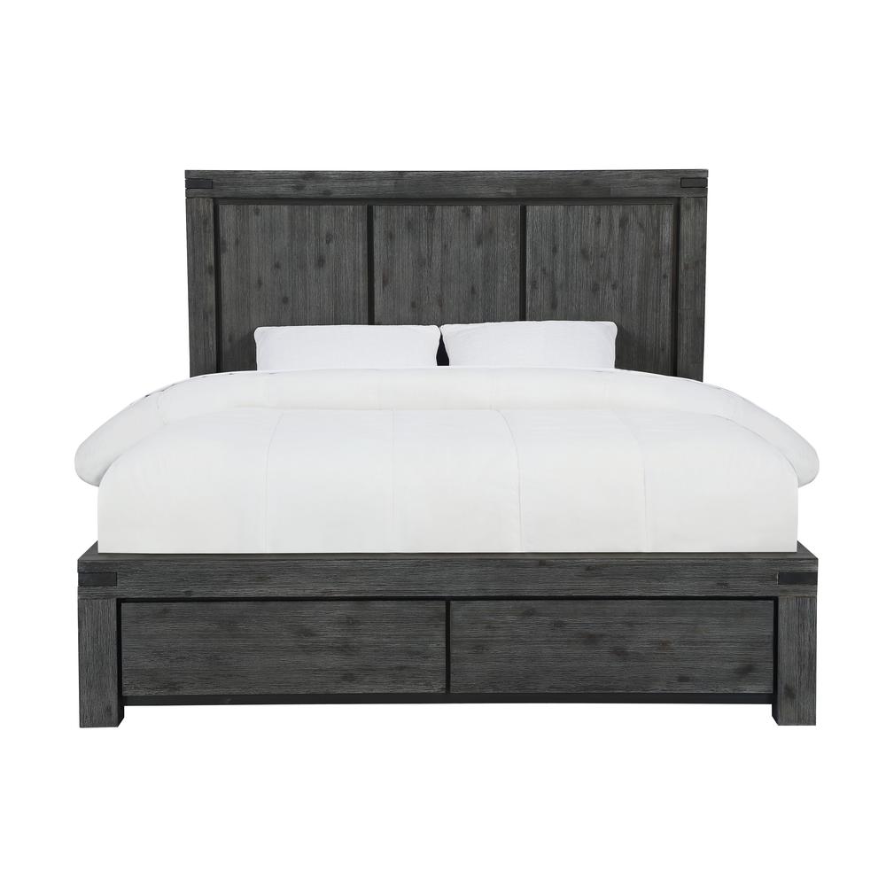 Meadow Solid Wood Footboard Storage Bed in Graphite. Picture 4