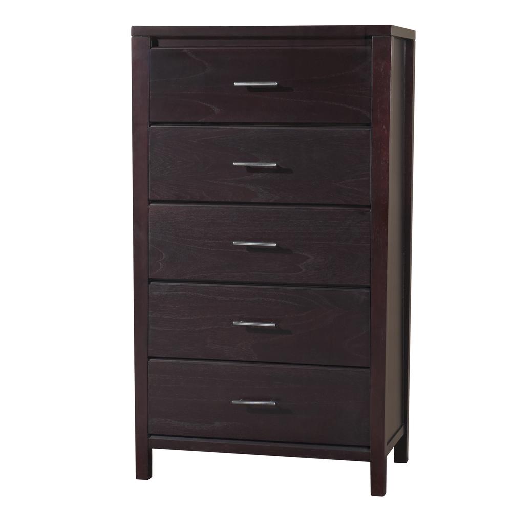 Nevis Five Drawer Chest in Espresso (2024). Picture 2