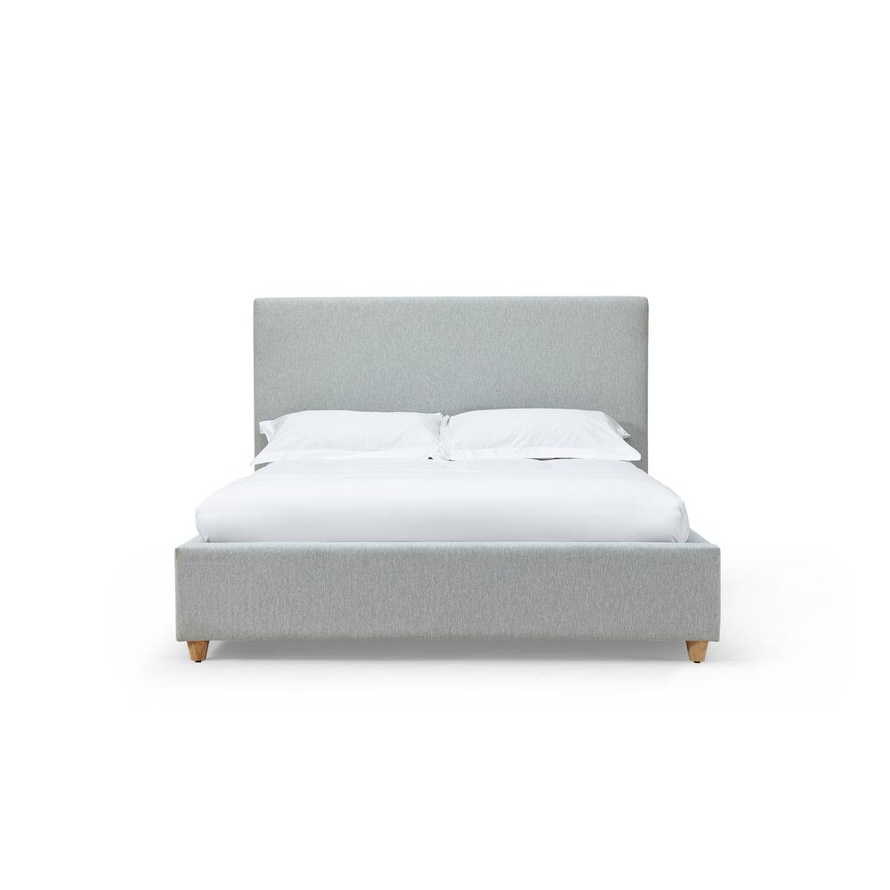 Olivia Upholstered Platform Bed in Linen. Picture 2