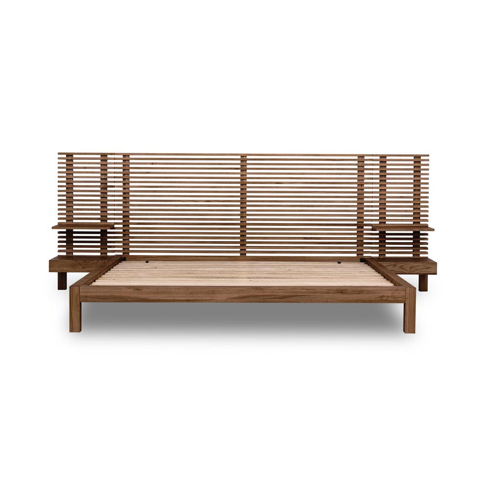 Tanner Solid Ash Wall Bed with Integrated Nightstands in Roux. Picture 2