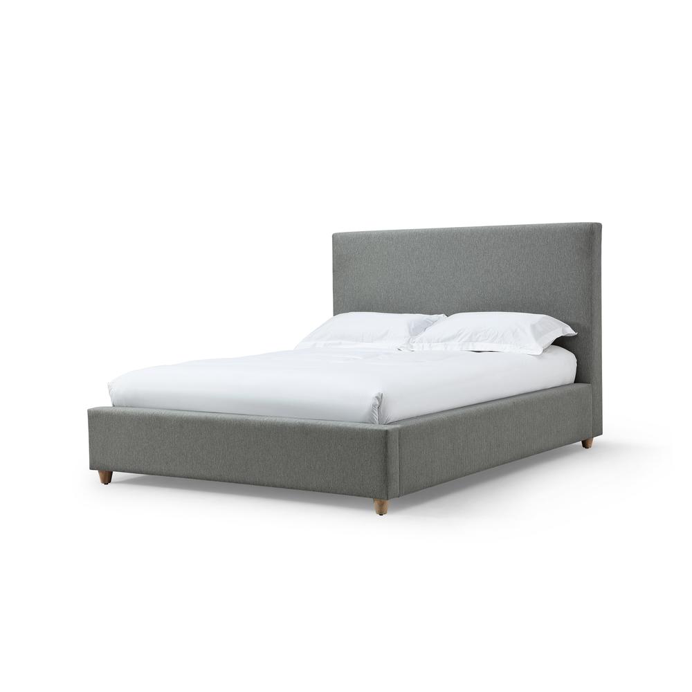 Olivia Upholstered Platform Bed in Pewter. Picture 3