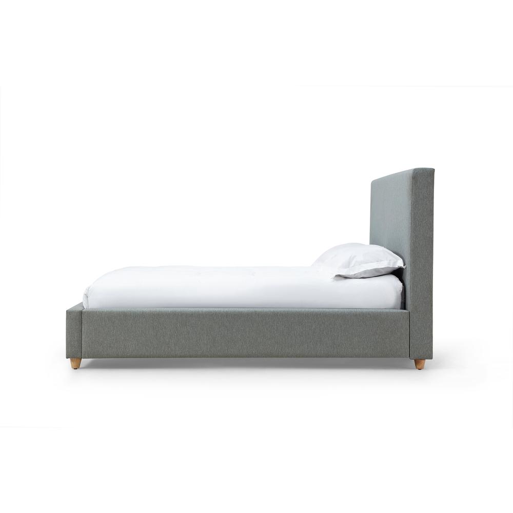 Olivia Upholstered Platform Bed in Pewter. Picture 4