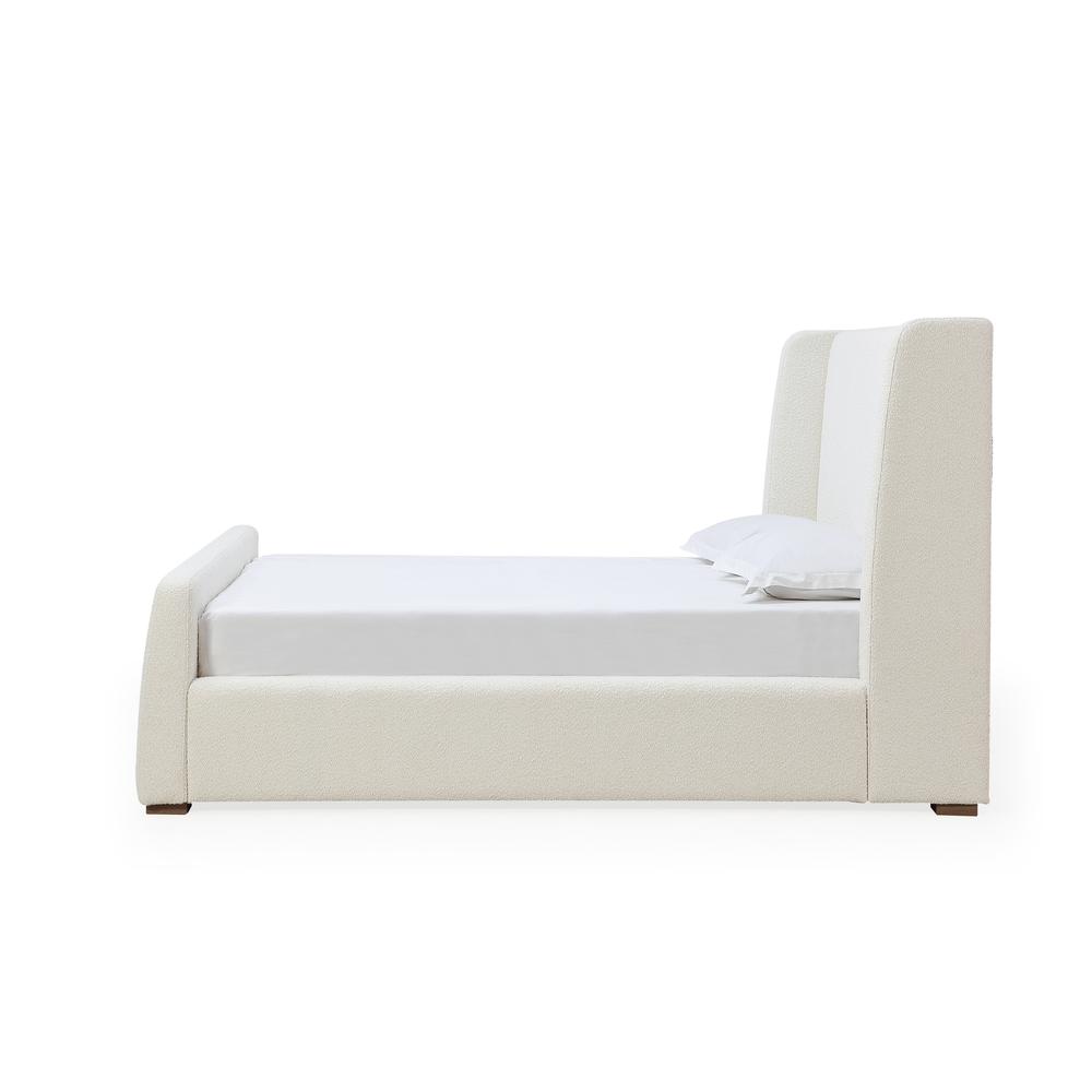 Presley Upholstered Wingback Platform Bed in Cottage Cheese Boucle. Picture 6
