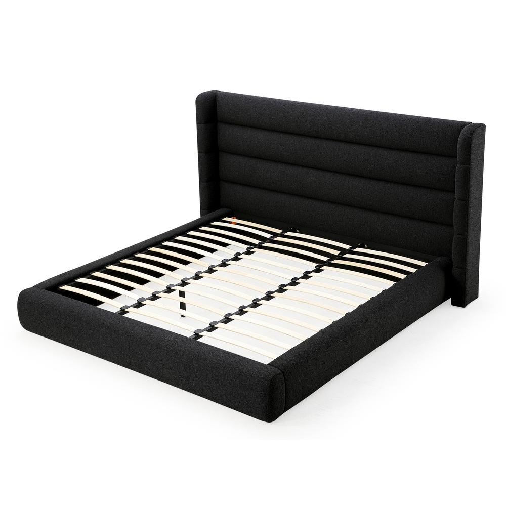 Frank Upholstered Wingback Platform Bed in Ember Boucle. Picture 4