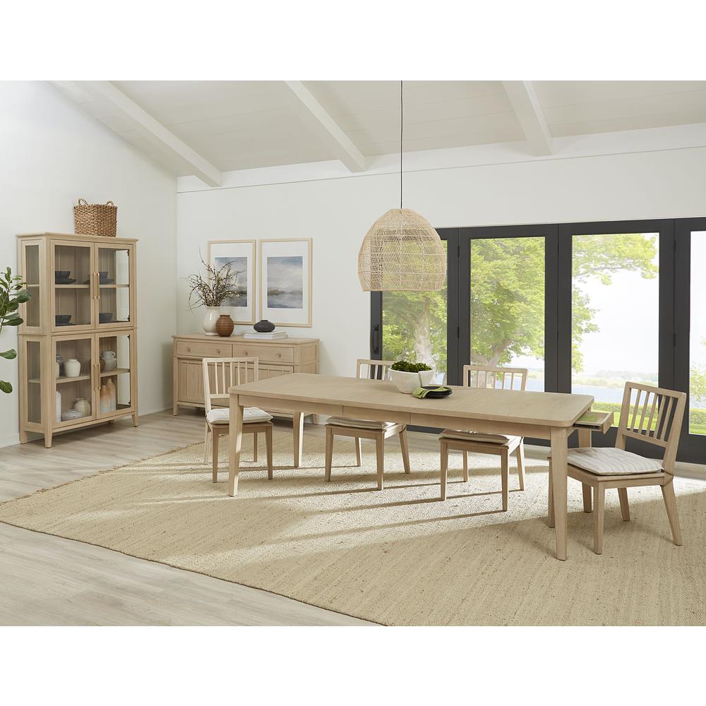 Camden Two Drawer Two Door Oak Wood Sideboard in Chai. Picture 6