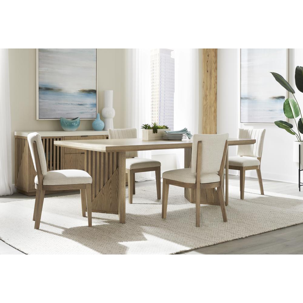 Sumner Channel Back Upholstered Dining Chair in Natural, set of 2. Picture 7