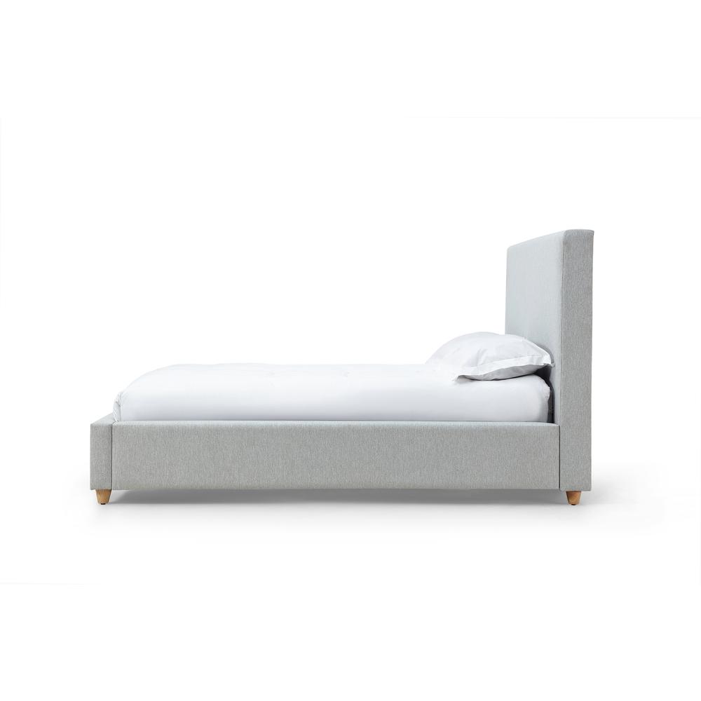 Olivia Upholstered Platform Bed in Linen. Picture 3