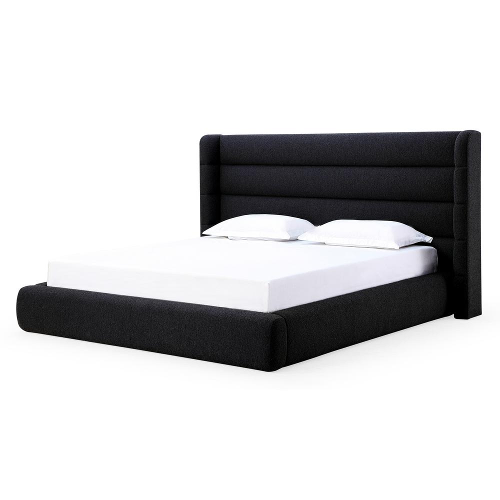 Frank Upholstered Wingback Platform Bed in Ember Boucle. Picture 2
