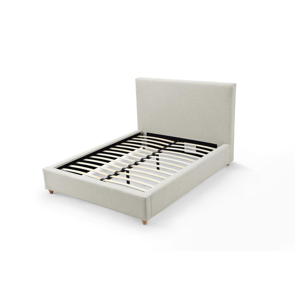 Olivia Upholstered Platform Bed in Ivory. Picture 5