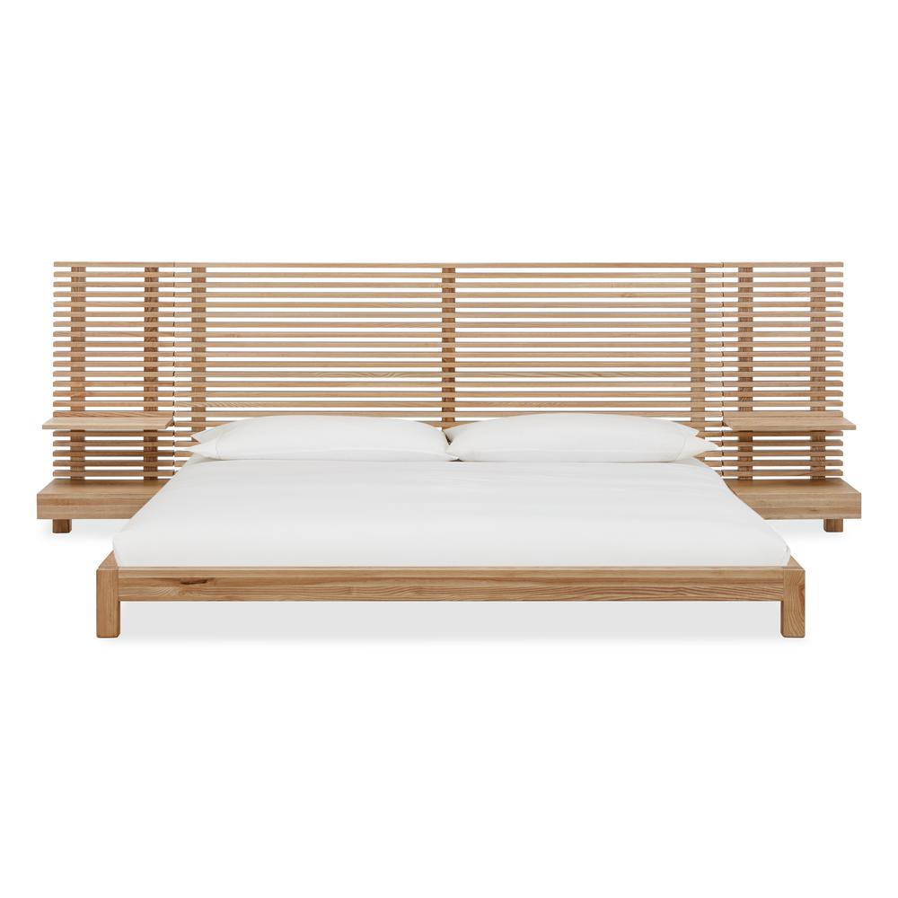 Tanner Solid Ash Wall Bed with Integrated Nightstands in Flaxen. Picture 1
