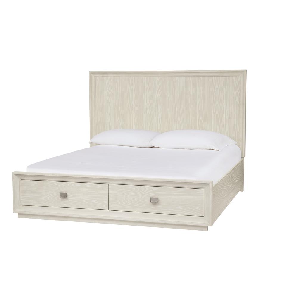Maxime Two Drawer Footboard Storage Platform Bed In Ash. Picture 6