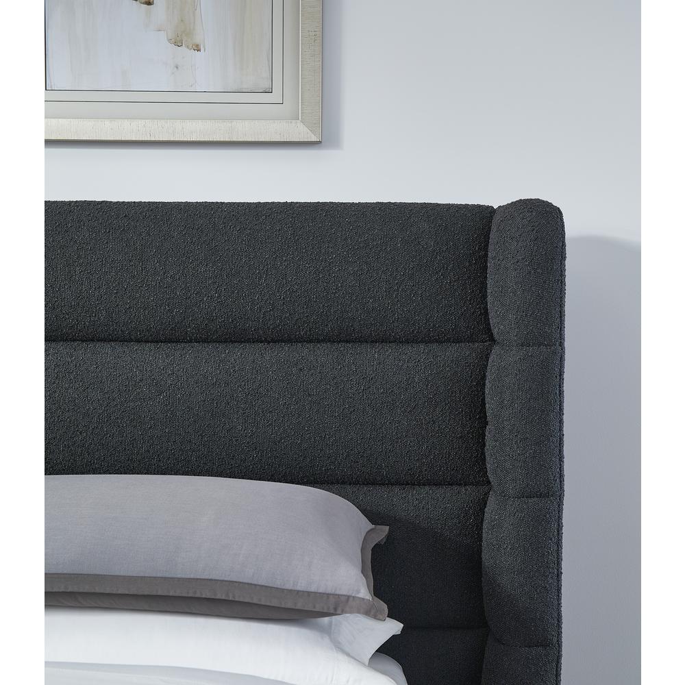 Frank Upholstered Wingback Platform Bed in Ember Boucle. Picture 5