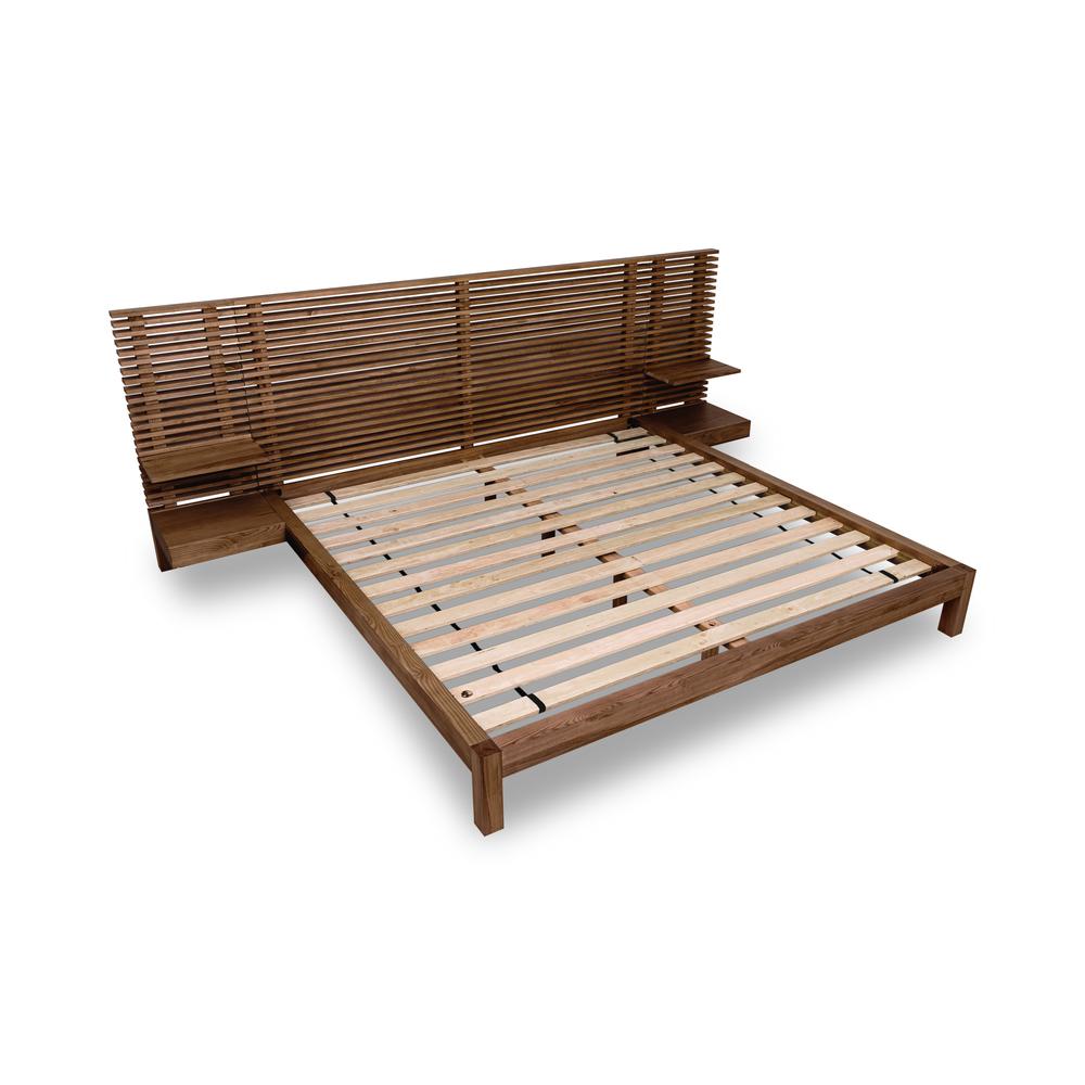 Tanner Solid Ash Wall Bed with Integrated Nightstands in Roux. Picture 3
