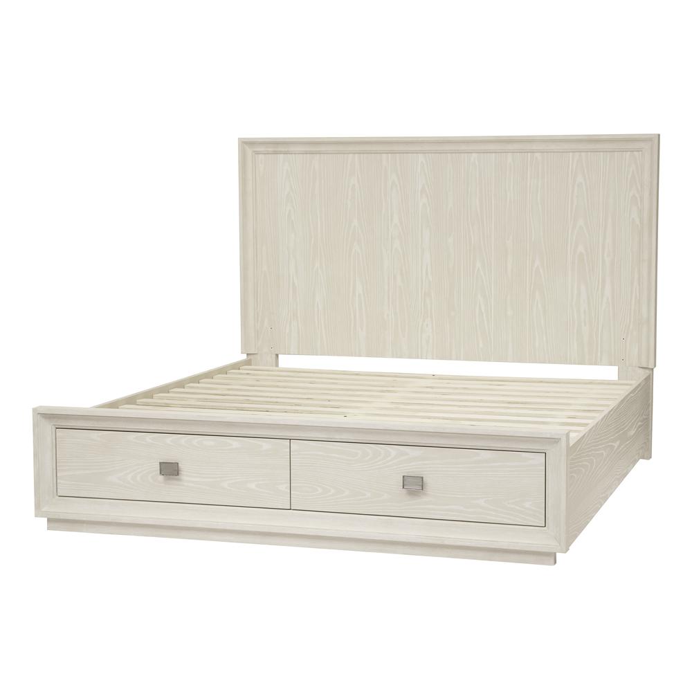 Maxime Two Drawer Footboard Storage Platform Bed In Ash. Picture 10