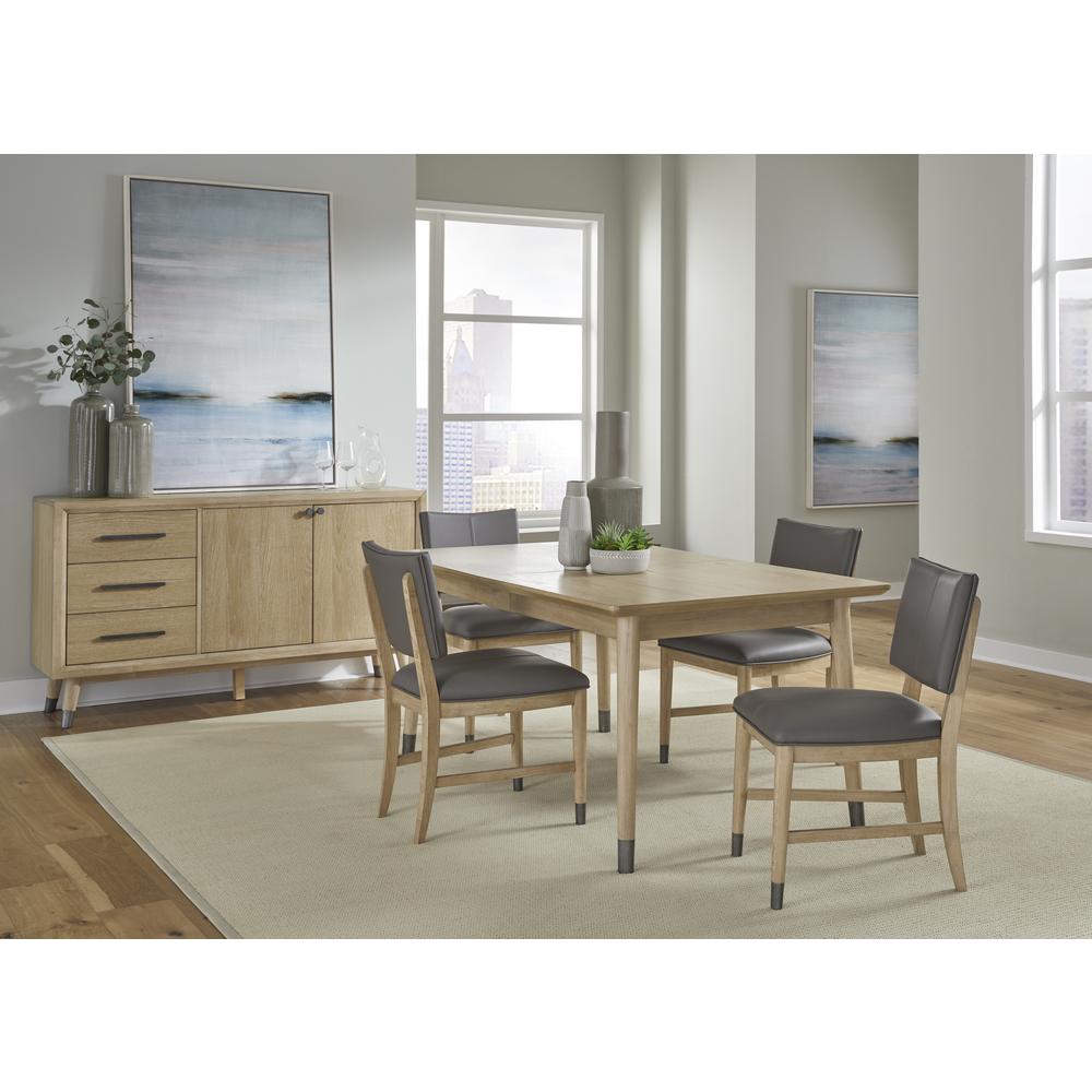 Franklin Three Drawer Two Door White Oak Sideboard in Au Natural. Picture 3