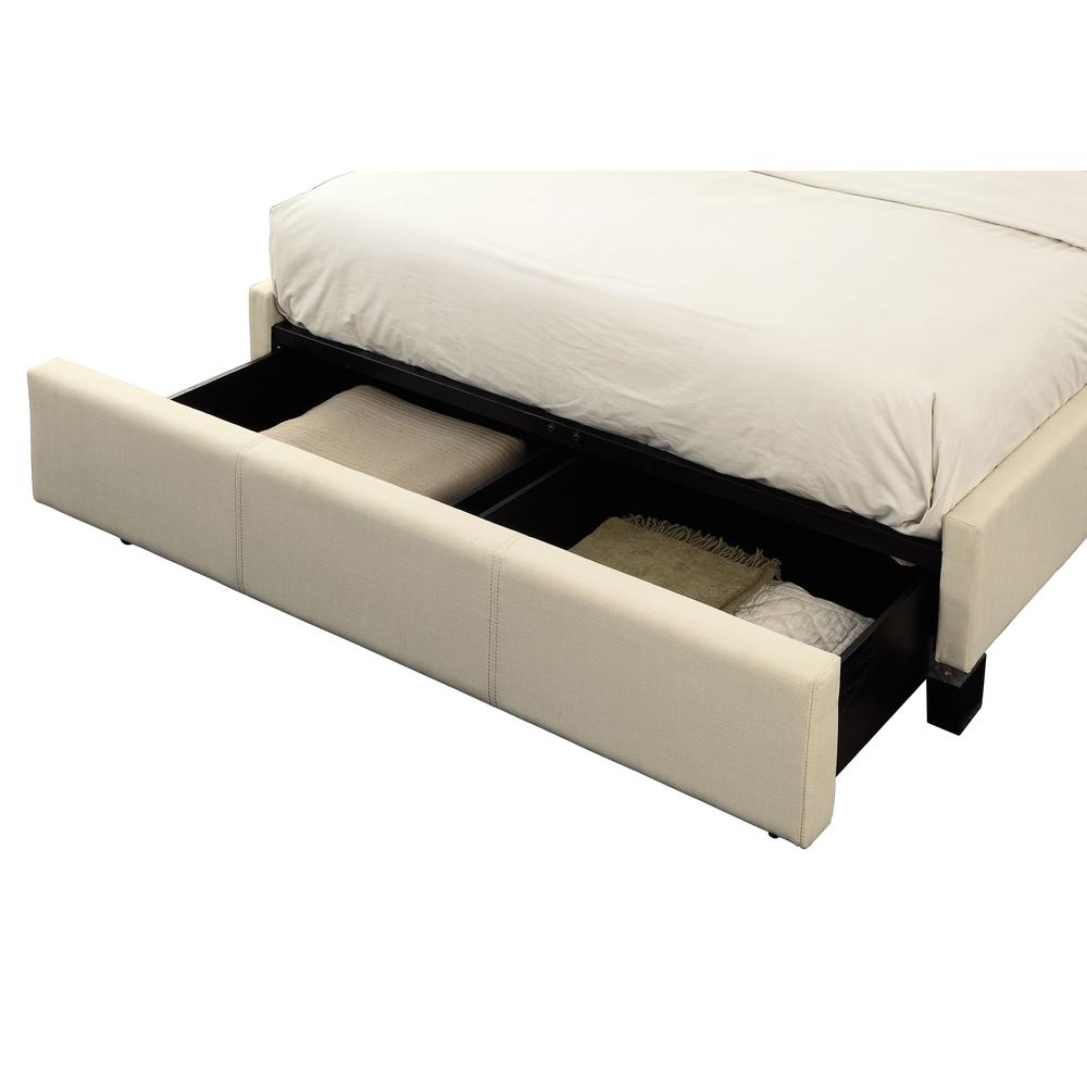 Vienne Nailhead Upholstered Platform Storage Bed in Powder. Picture 3