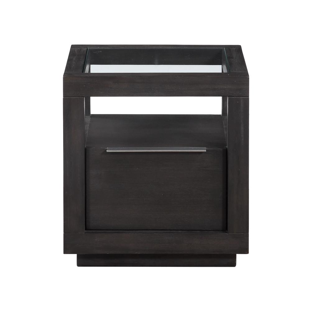 Oxford One Drawer End Table in Basalt Grey. Picture 4
