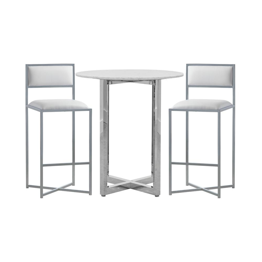 Amalfi X-Base Bar Stool in White, set of 2. Picture 6