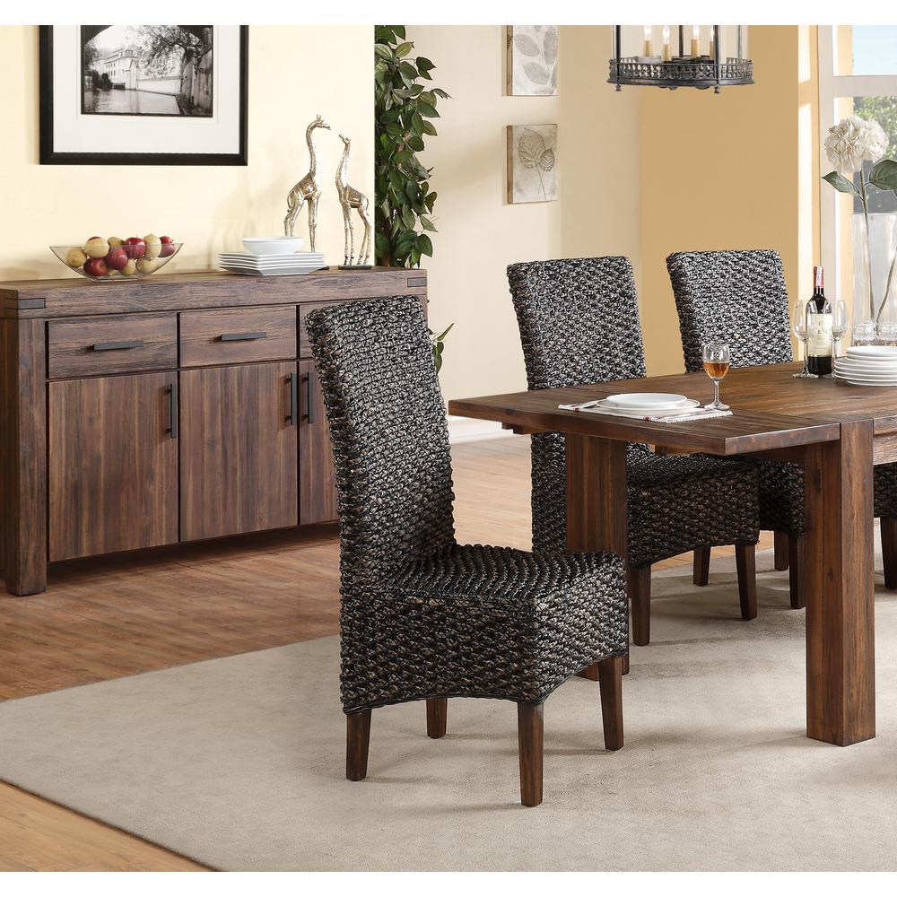 Meadow Wicker Dining Chair in Brick Brown, set of 2. Picture 2