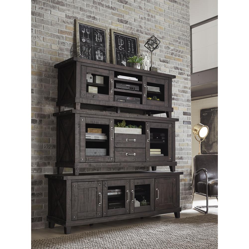 Yosemite Solid Wood Four Door Media Console in Cafe. Picture 2