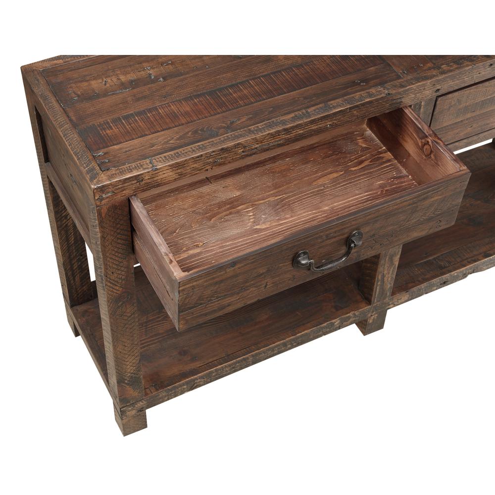 Craster Reclaimed Wood Console Table in Smoky Taupe. Picture 5
