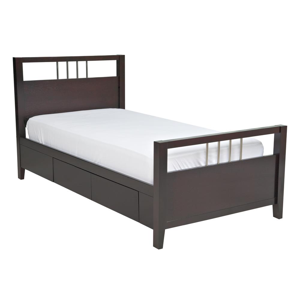 Nevis Platform Storage Bed in Espresso. Picture 1