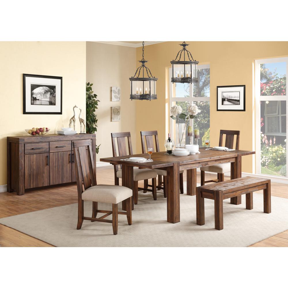 Meadow Solid Wood Extending Dining Table in Brick Brown. Picture 2