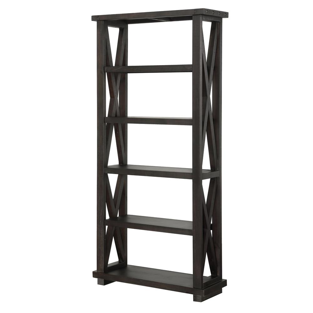 Yosemite Solid Wood 82x39 inch Bookshelf in Cafe. Picture 3