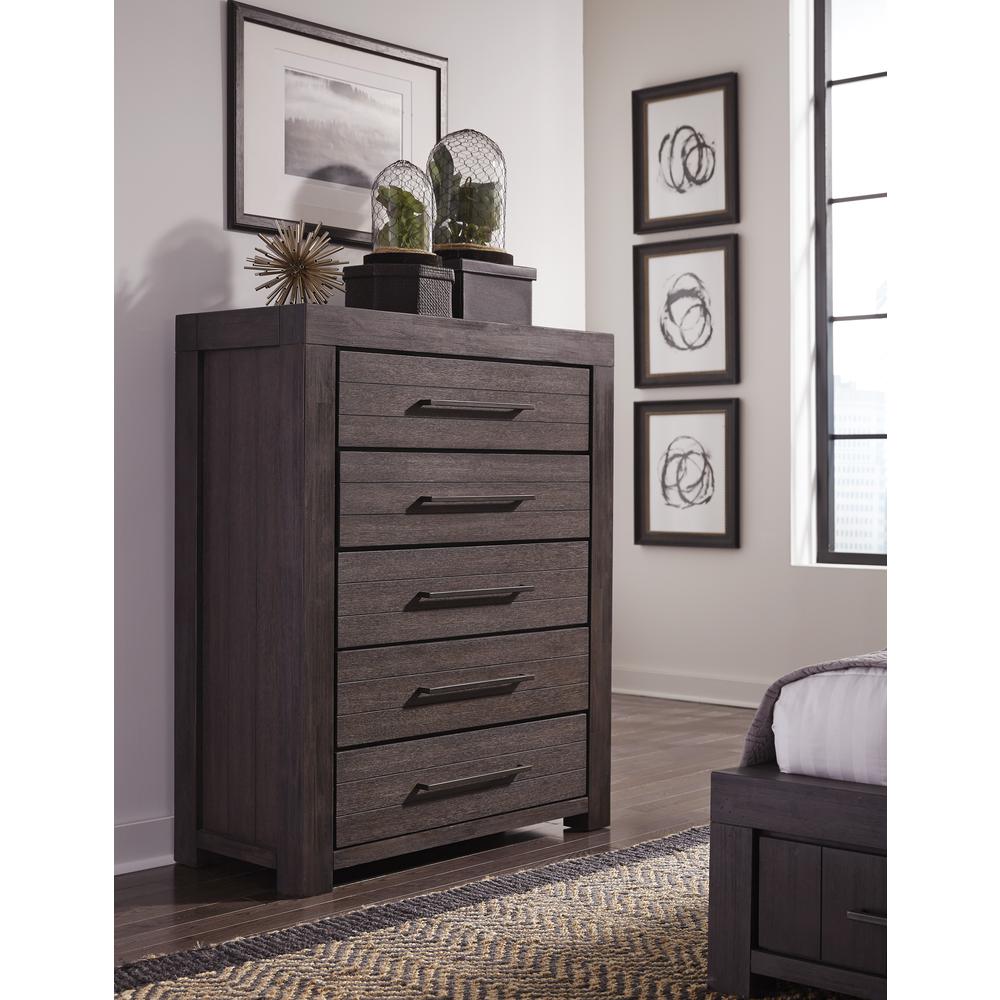Heath Five Drawer Chest in Basalt Grey (2024). Picture 1
