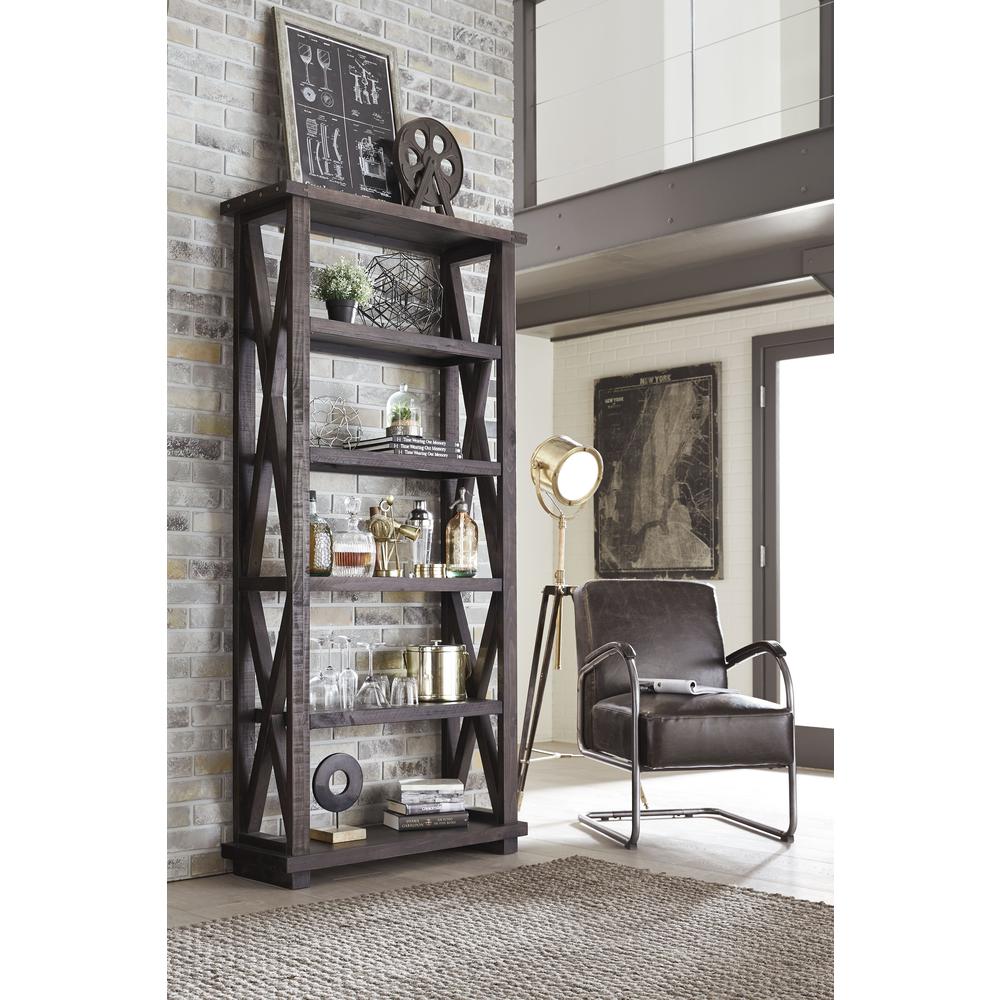 Yosemite Solid Wood 82x39 inch Bookshelf in Cafe. Picture 1