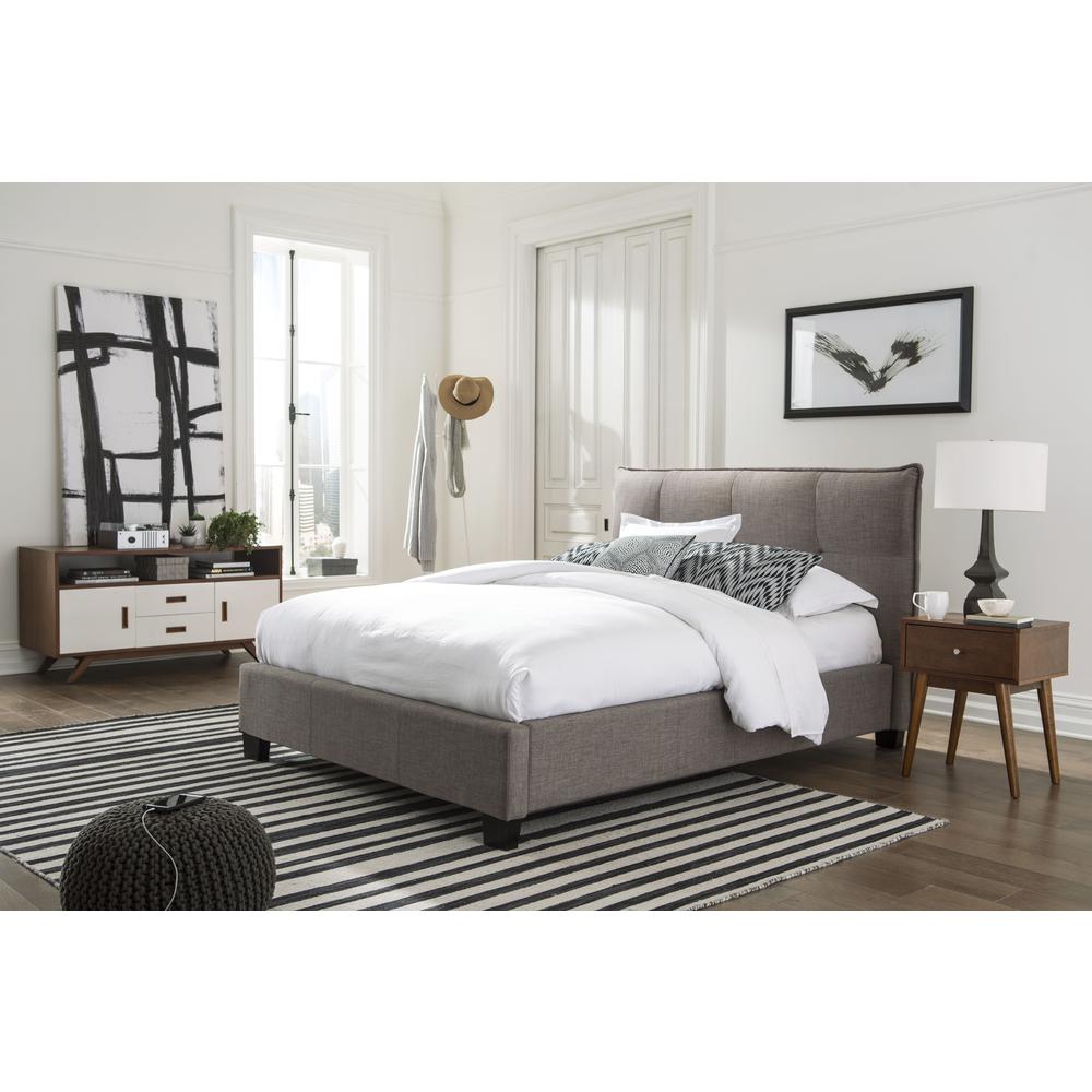 Adona Upholstered Footboard Storage Bed in Dolphin Linen. Picture 1