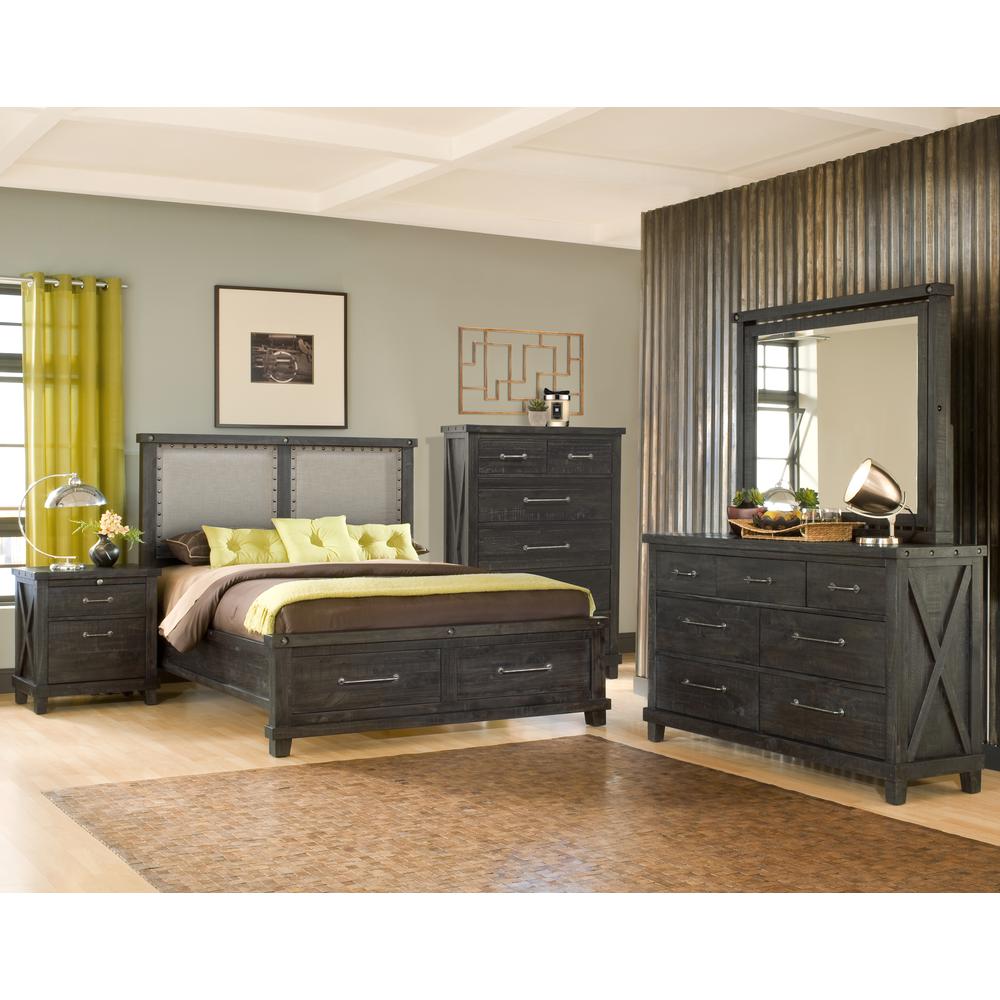 Yosemite Upholstered Footboard Storage Bed in Cafe. Picture 5