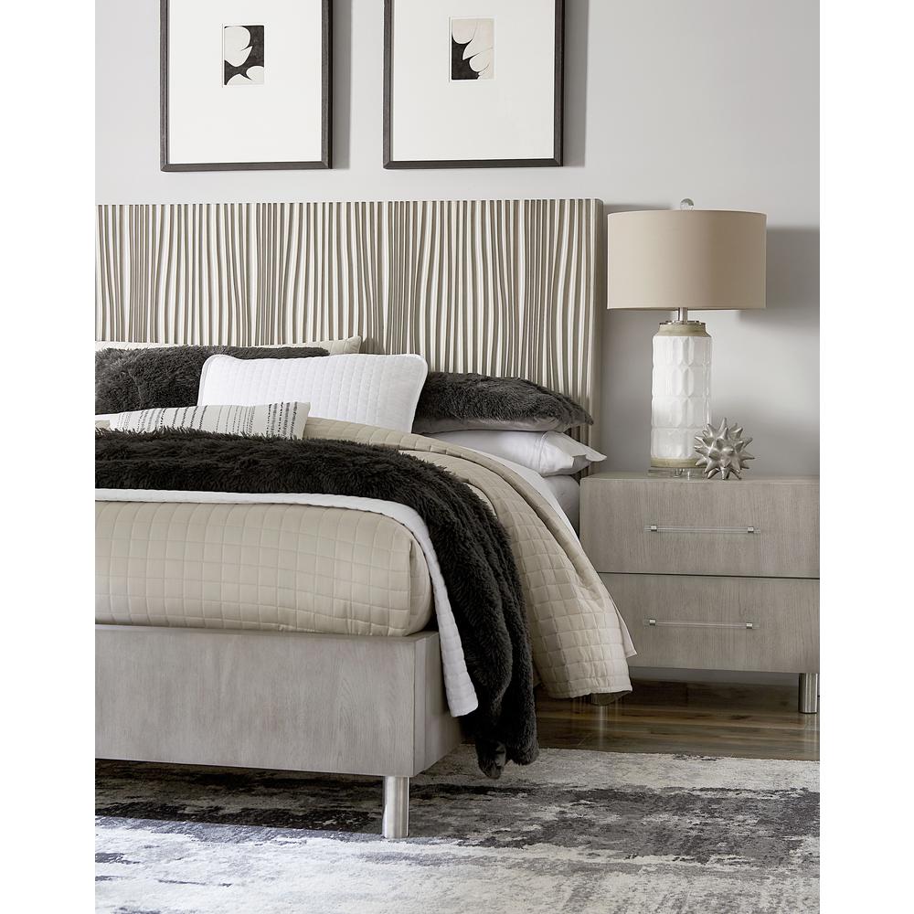 Argento Wave-Patterned Bed in Misty Grey, California King. Picture 7