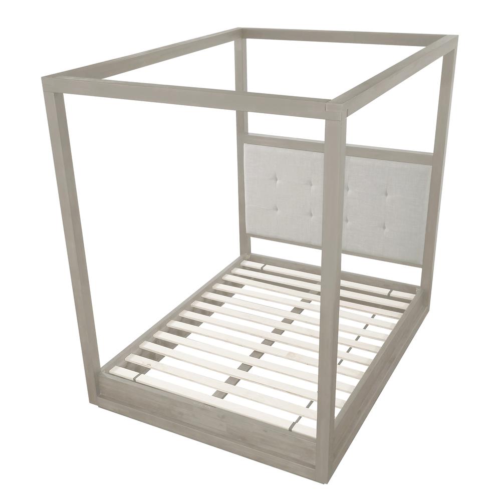 Oxford Upholstered Canopy Bed in Mineral. Picture 7