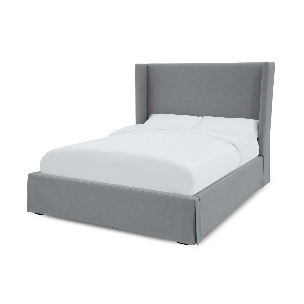 Cresta Skirted Footboard Storage Panel Bed in Fog. Picture 1