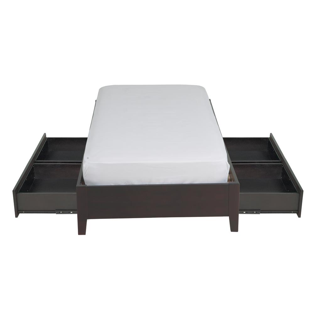 Simple Wood Storage Bed in Espresso. Picture 12